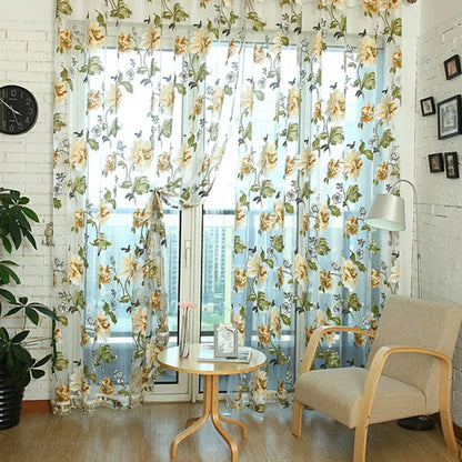 2PCS 100x200cm 3D Tulle Panel Draperies, Luxury Sheer