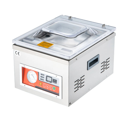 DZ-260A Chamber Vacuum Sealer with 15.7" Sealing Length, Kitchen Vacuum Packing Machine for Home Foods Meats Marinades