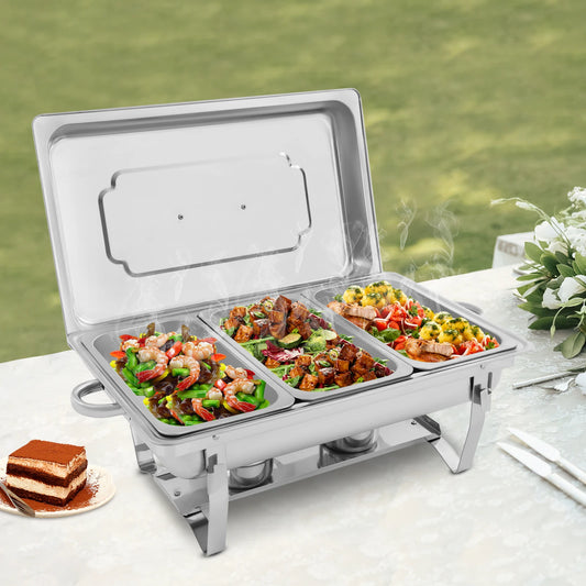 Stainless Steel Chafing Dish Buffet Set, Rectangular Catering Chafer