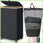 100L Rolling Laundry Basket with Wheels and Lid, with Removable Wash Bag