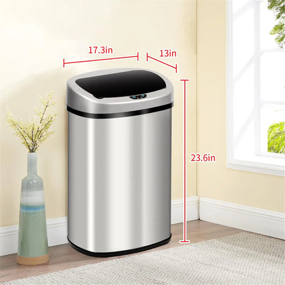 13-Gallon Kitchen Trash Can, Tall AutomaticTouchfree Motion Sensor