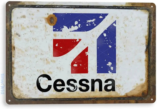 TIN Sign Aviation Airplane Metal Decor