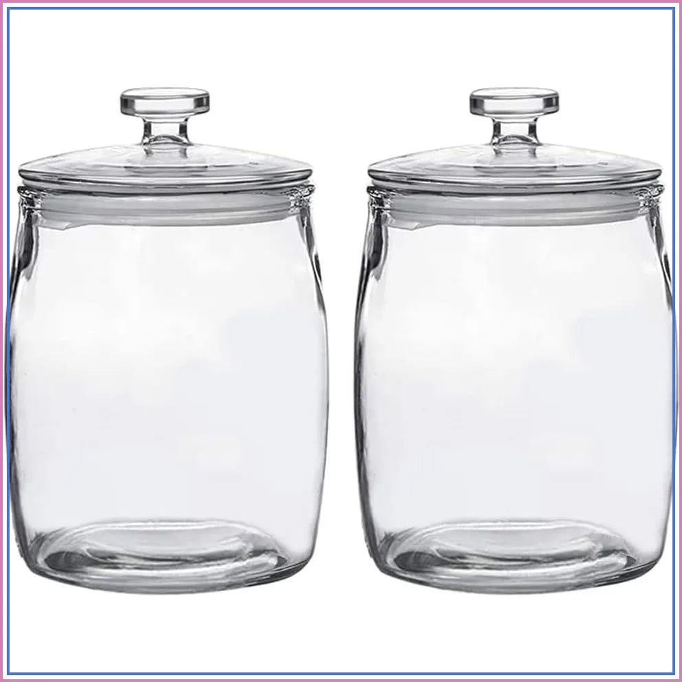 Half Gallon Glass Jars with Lid, Wide Mouth Cookie Jar Set of 2, Apothecary Jar for Candy, Kitchen Storage