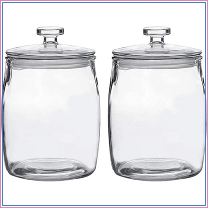 Half Gallon Glass Jars with Lid, Wide Mouth Cookie Jar Set of 2, Apothecary Jar for Candy, Kitchen Storage