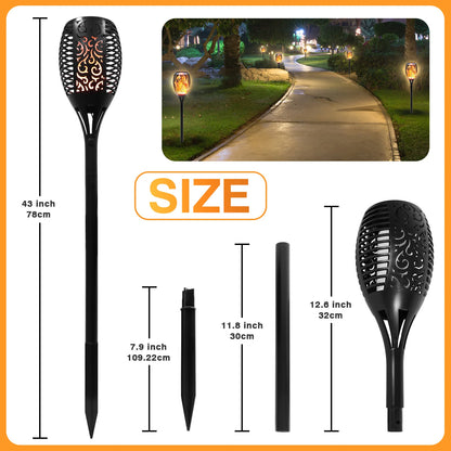 4//8/12/16PCS Solar Flickering Flame Torch Lights (43 inch 96 )LED Waterproof for Landscape Garden Pathway