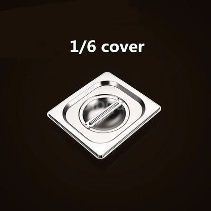 Square pot Kitchen Pans, 304 stainless steel 1/9 1/6 1/4 1/3 Food Chafing pans, Buffet Containers Lid 0.7 mm