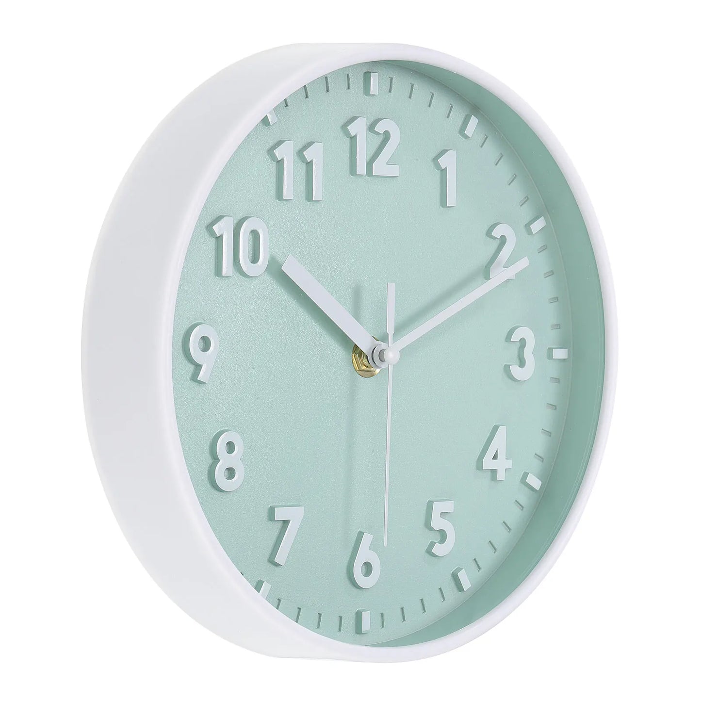 8 Inch 3D Quartz Wall Clock , Battery Operated Silent Non-Ticking