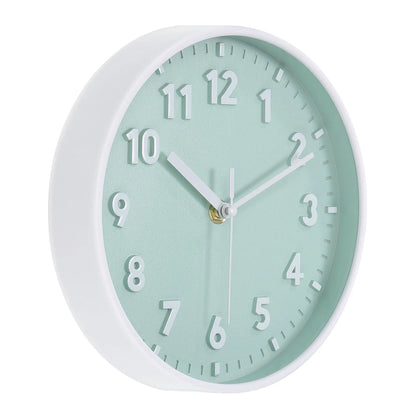 8 Inch 3D Quartz Wall Clock , Battery Operated Silent Non-Ticking