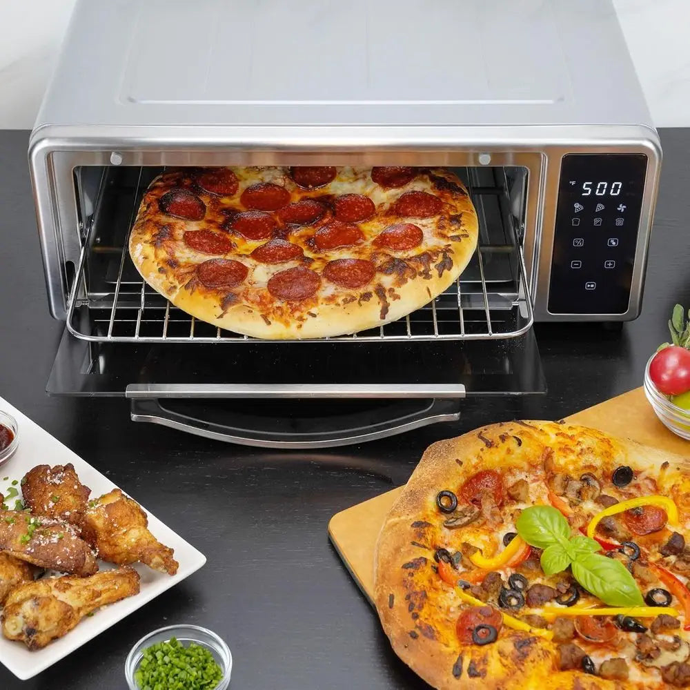Air Fryer Pizza Oven with Stone Touchscreen Controls with 6 Preset Functions