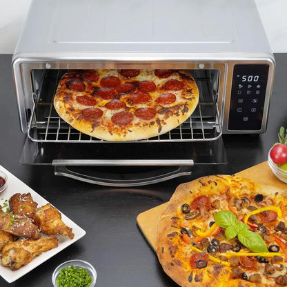 Air Fryer Pizza Oven with Stone Touchscreen Controls with 6 Preset Functions