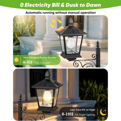 2 In 1 Outdoor Planter w/ Solar Light, Freestanding