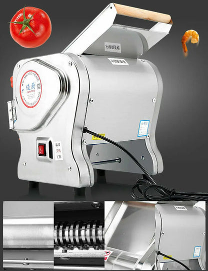 550W Electric Pasta Maker Noodle Machine, Dumpling Skin Roller, Full Stainless Steel Dual Knife Noodle Maker