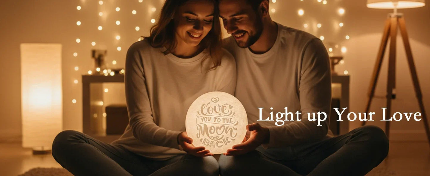 Engraved Moon Lamp, 16 Colors, Romantic Fall Decor Piece with Remote Control and Wooden Base 5.9 inch