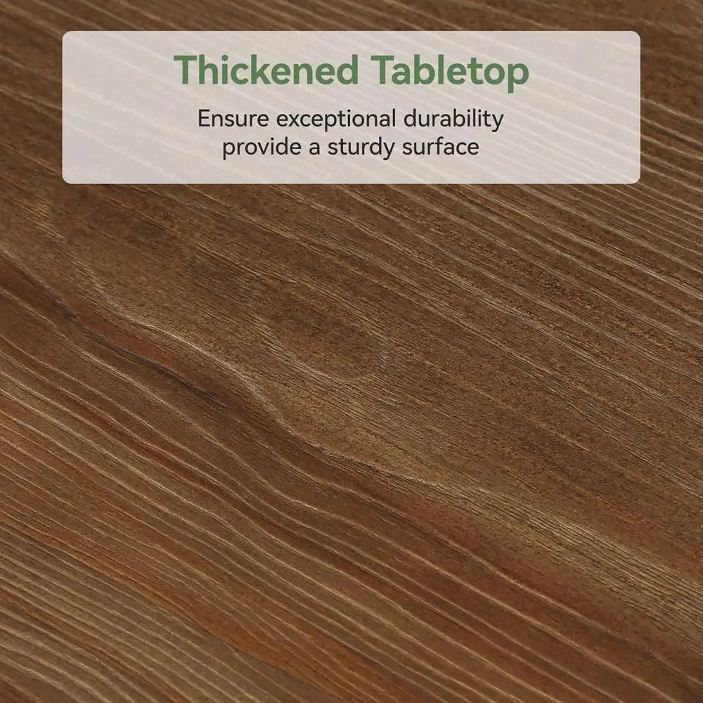 Solid Wood Table, 63-Inch with 2-Tier Storage
