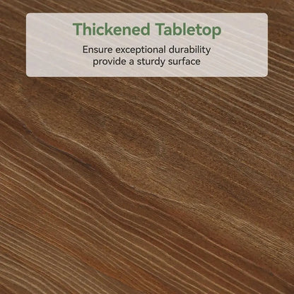 Solid Wood Table, 63-Inch with 2-Tier Storage