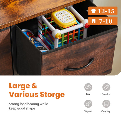 Dresser For Bedroom With 9 Fabric Storage Drawers, Tall Chest Organizer
