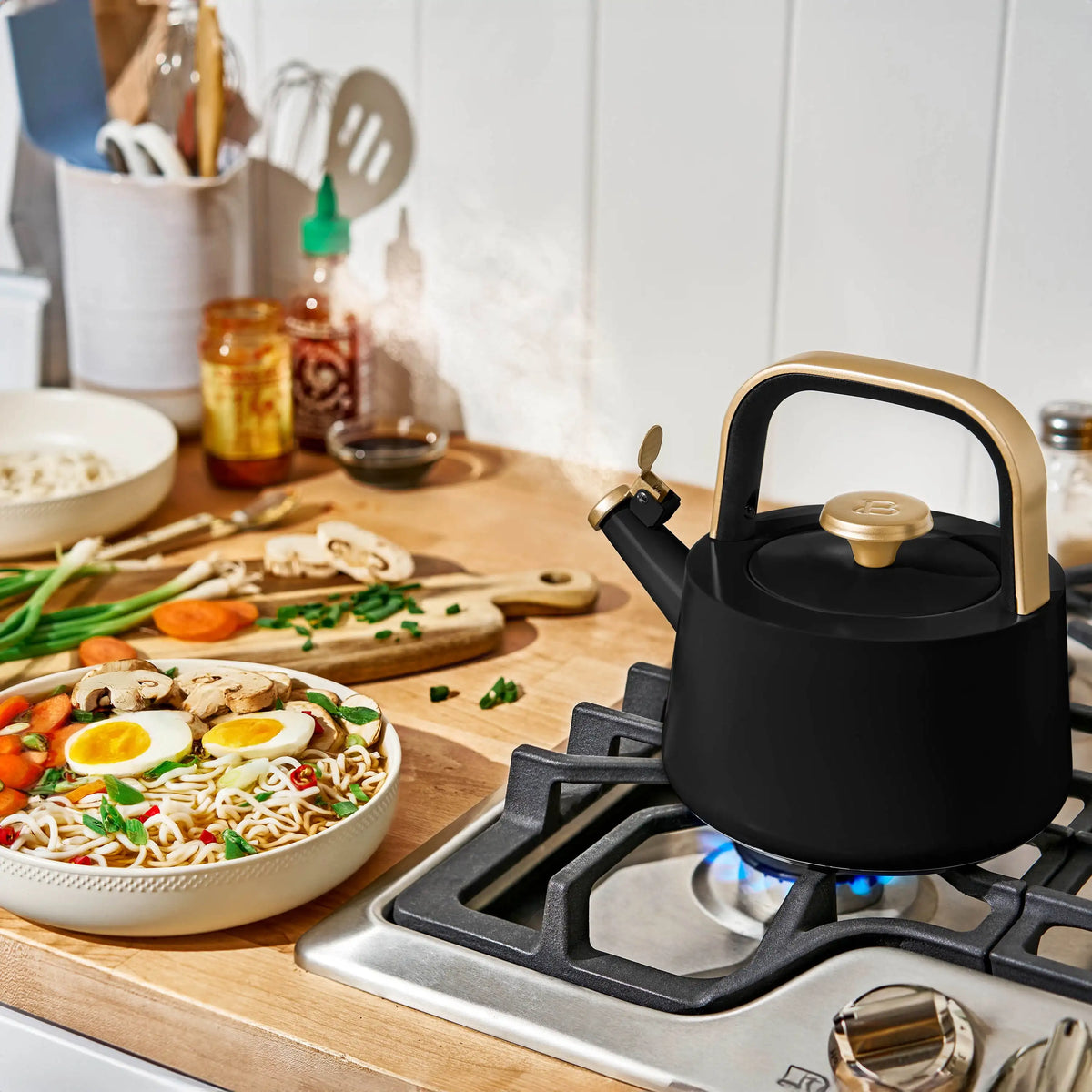 Beautiful 1.8L Ceramic Non-Stick Stovetop Tea Kettle, Sage Green by Drew Barrymore