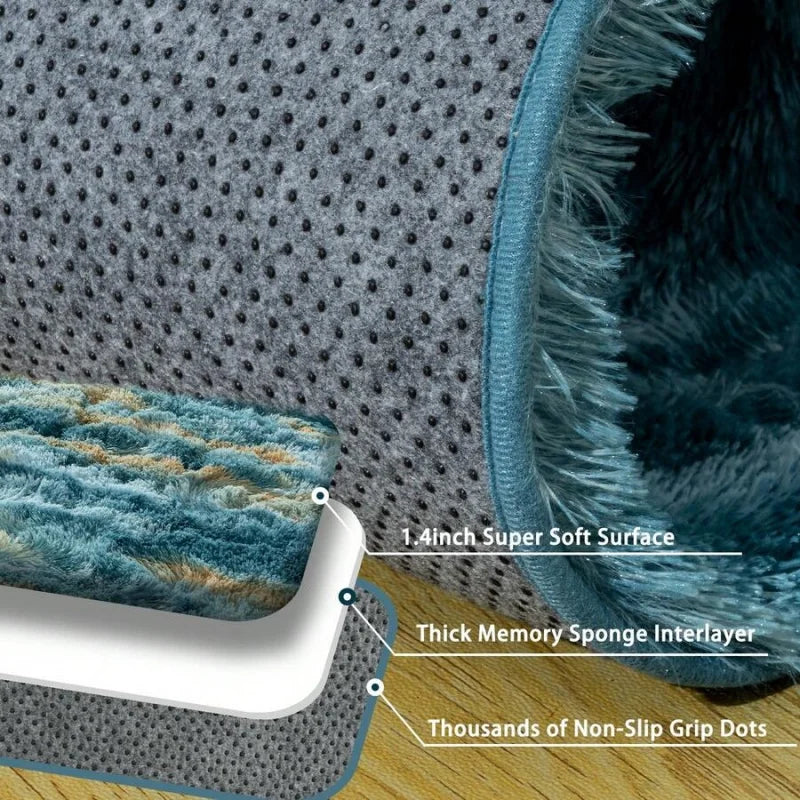 Soft Shag Rugs For Bedroom, Living Room, Luxury Modern Plush Carpet for Girls Boys Room Dorm Indoor