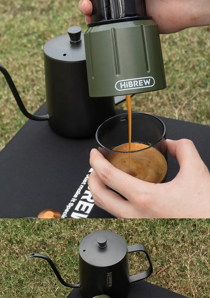 2 in 1 Portable Coffee Machine, Hot/Cold Water Manual Espresso Maker For Capsule & Ground
