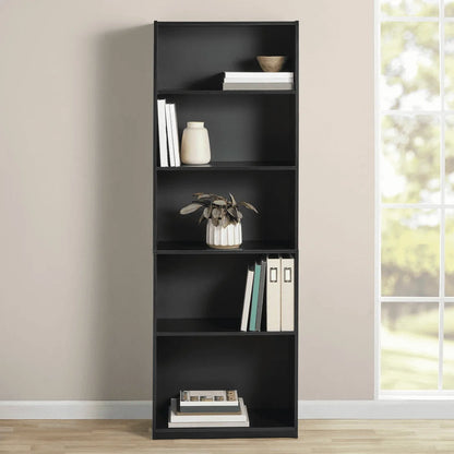 Mainstays 5-Shelf Bookcase with Adjustable Shelves, White