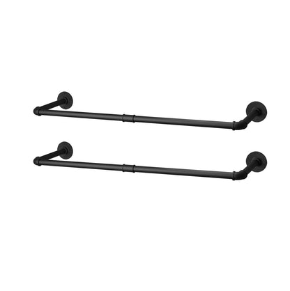 Pack Of 2 Industrial Pipe Hanging Rail Rod, Wall-mounted Iron Closet Organizer