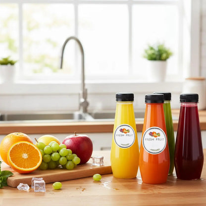 80 Pack 12oz Clear Plastic Juice Bottles with Caps, Reusable Beverage Containers for Juicing, Milkshakes, Tea, and More