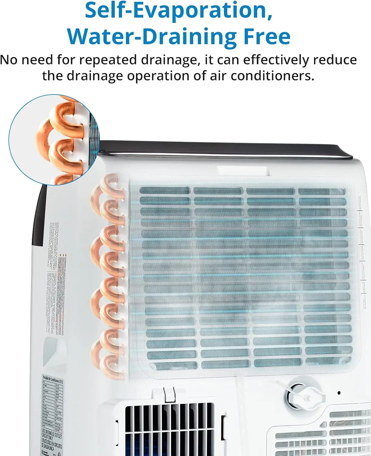 14000 BTU Portable Air Conditioner, 3-In-1 Free Standing Cooling AC Unit With Fan, Dehumidifier, Remote Control, Sleep Mode