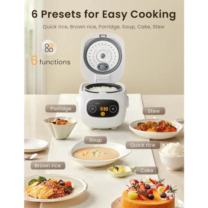 Compact Mini Rice Cooker, 4 Cup, Portable Nonstick with 24H Delay Timer