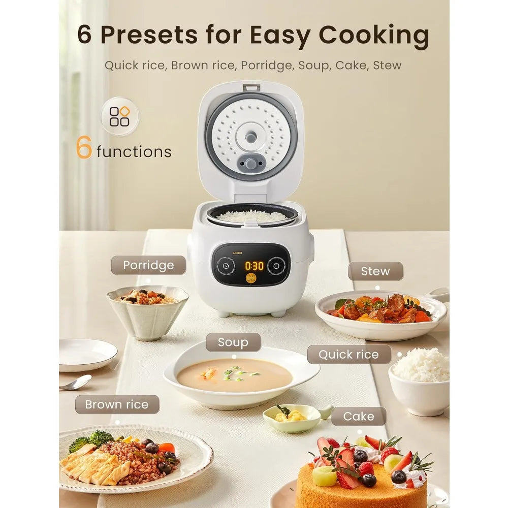 Compact Mini Rice Cooker, 4 Cup, Portable Nonstick with 24H Delay Timer