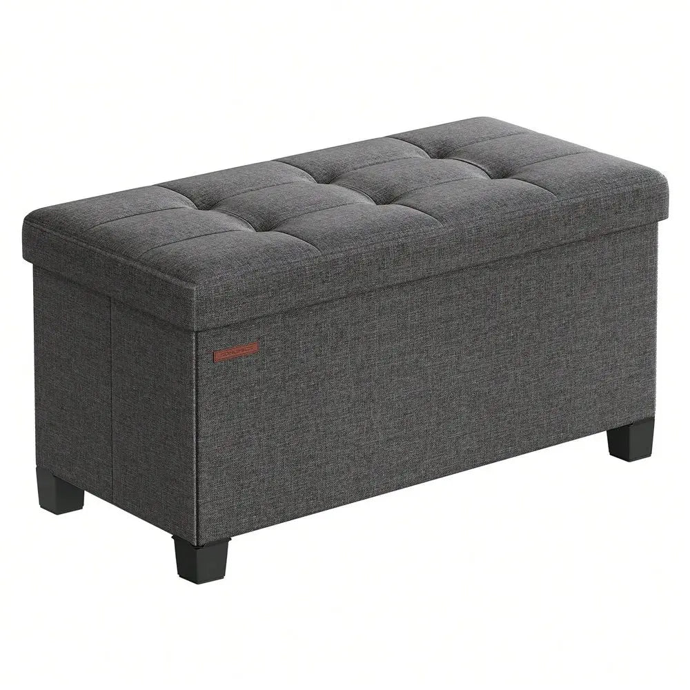Storage Ottoman Bench, Foldable Foot Rest With Legs, 15 X 30 X 15.2 Inches