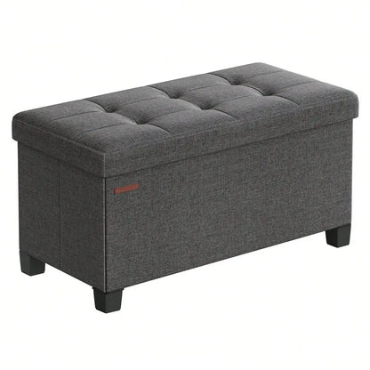 Storage Ottoman Bench, Foldable Foot Rest With Legs, 15 X 30 X 15.2 Inches