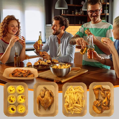 100 Pcs Disposable Non-Stick Parchment Paper Liners, Compatible with DZ201, DZ401, DZ550 & Dual Air Fryers