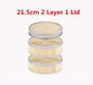 Bamboo Food Steamer basket with Stainless Steel Banding