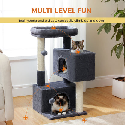 Large Cat Tree for Indoor Cats, Multi-Level Tower with Spacious Condos, Sisal Scratching Pad