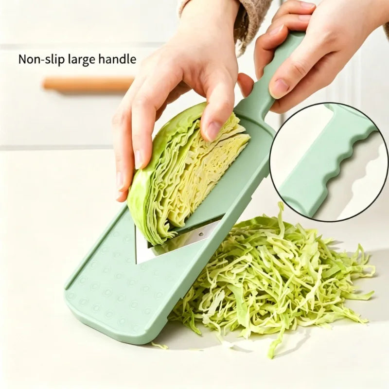 Cabbage Slicer and Shredder| Durable Stainless Steel Kitchen Utensils for Salad Preparation| Ergonomic Handle for Efficient Vegetable Shredding and Slicing| Very Suitable for Cabbage, Cucumber, and Carrots| Includes Storage C