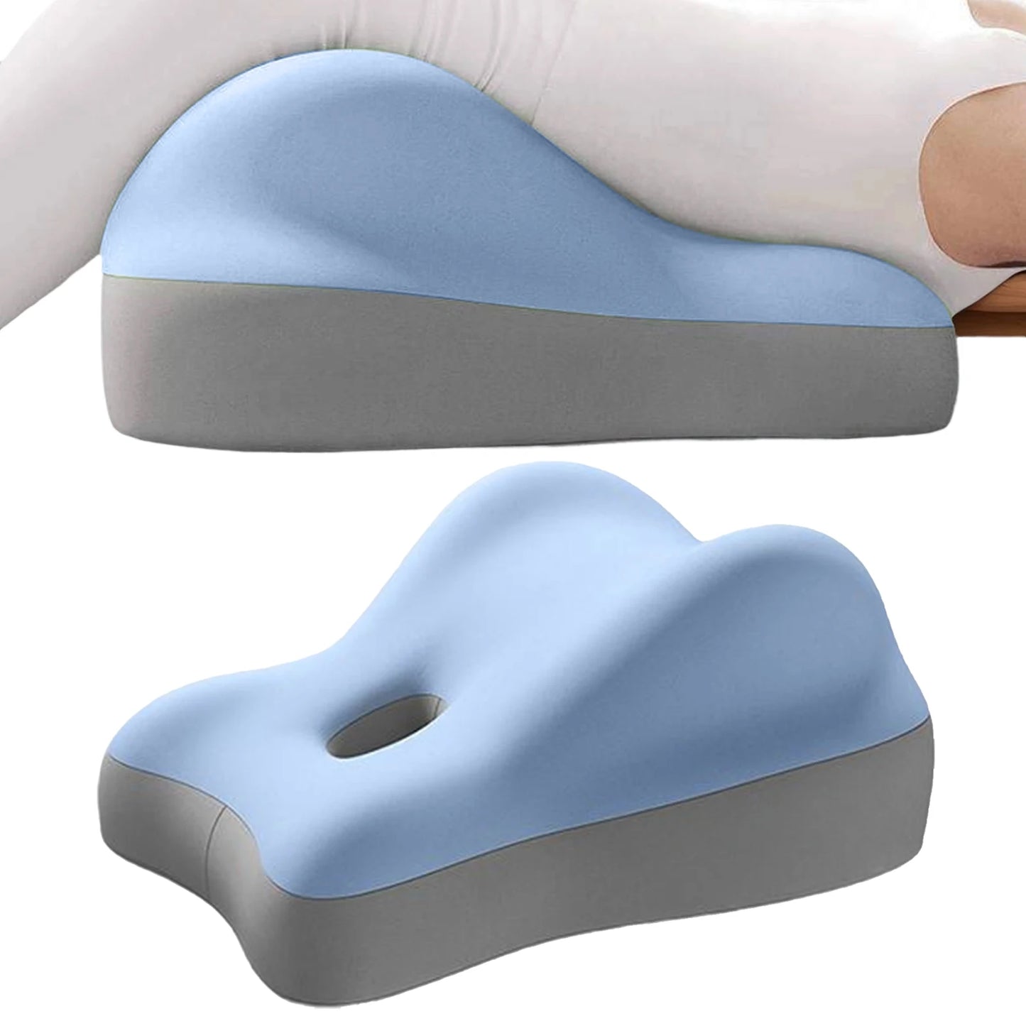 Multi-Functional Ergonomic Wedge Bed Pillow for Support , Memory Foam Positioning Cushion for Back Neck & Waist Pain Relief