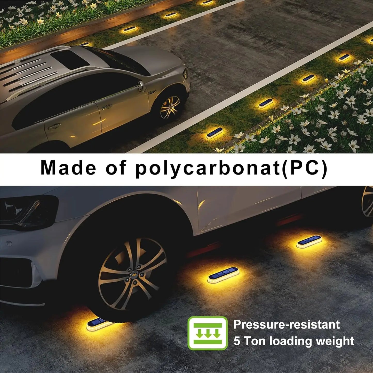 5 Years Lifespan 4 Pack Solar Deck Lights, IP68 Waterproof Auto On/Off
