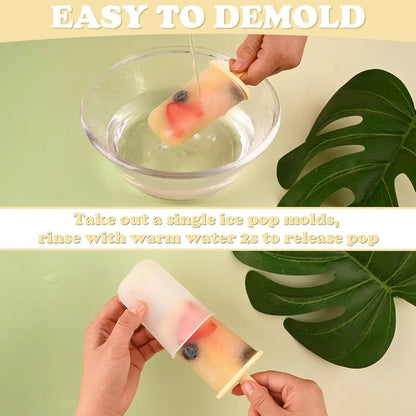 6 PCS Ice Mold, Homemade Ice Cream Mold with Sticks