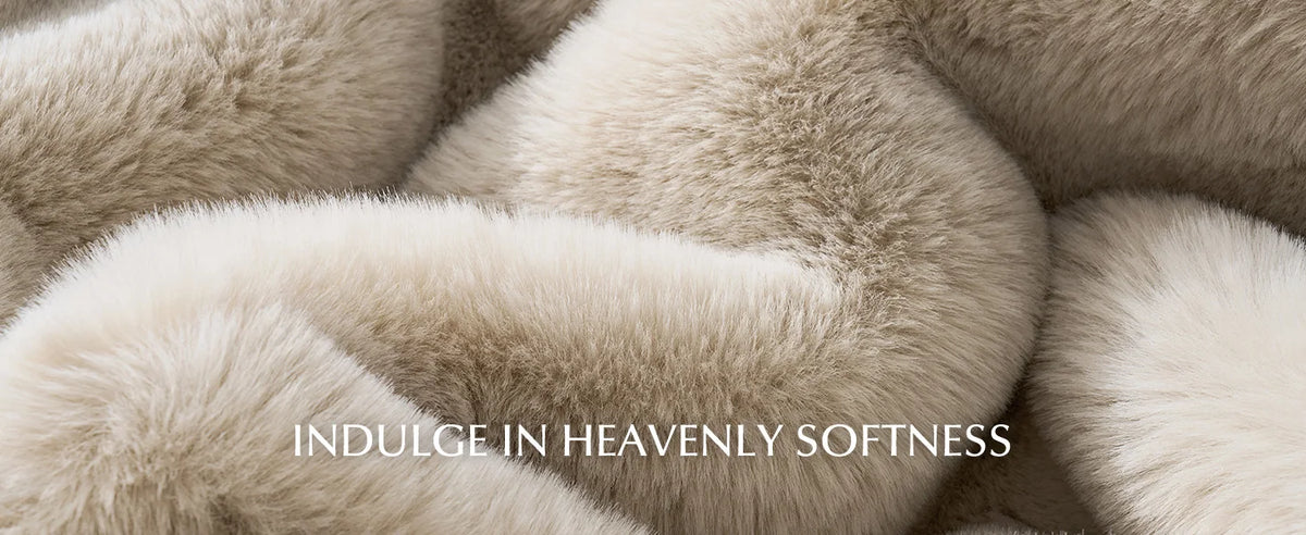 Faux Chinchilla Fur Throw Blanket, 60"x80", Birch Mink
