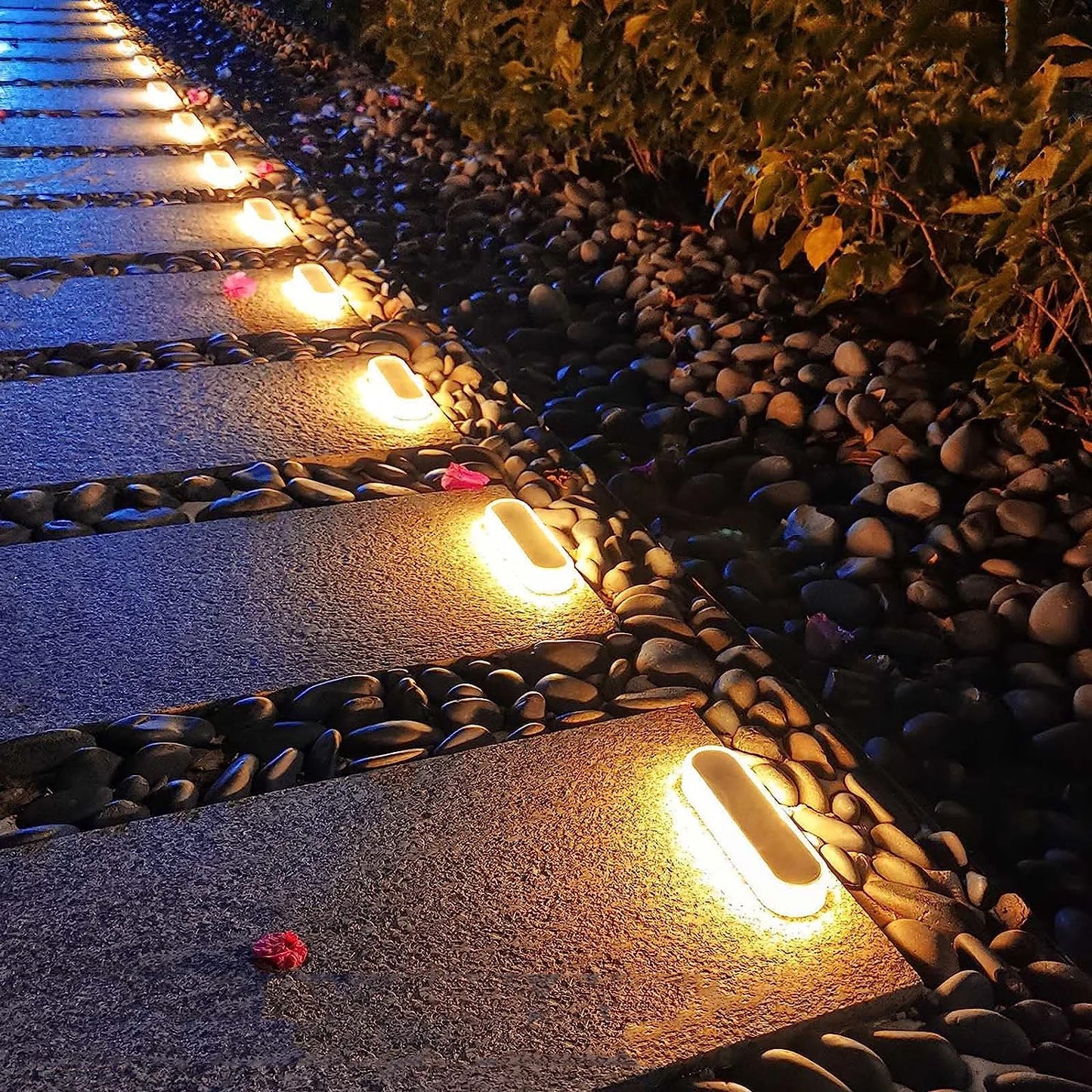 5 Years Lifespan 4 Pack Solar Deck Lights, IP68 Waterproof Auto On/Off
