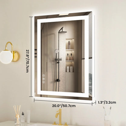 36"x 24"LED Mirror Tempered Glass with Front Light and Backlit