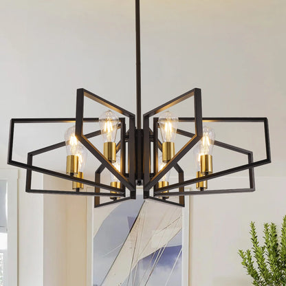 Modern Adjustable 8-Light Geometric Pendant Ceiling Light