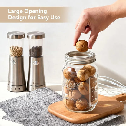 32 oz Mason Jars 12 Pack Wide Mouth with Airtight Lids