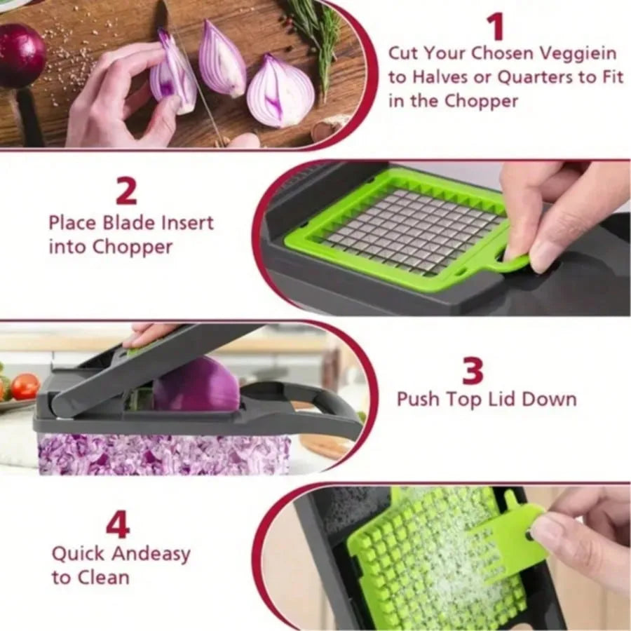Safe Hand Guard Vegetable Cutter. 33x12cm