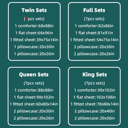 5pcs/7pcs Bedding Sets - Comforter ,Flat Sheet ,Fitted Sheet and Pillowcases