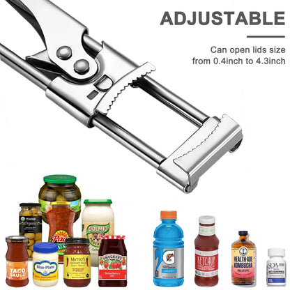 Adjustable Stainless Steel Non-Slip Multifunction Bottle Opener