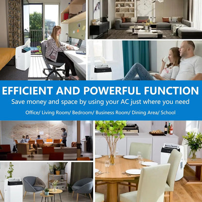 14000 BTU Portable Air Conditioner, 3-In-1 Free Standing Cooling AC Unit With Fan, Dehumidifier, Remote Control, Sleep Mode
