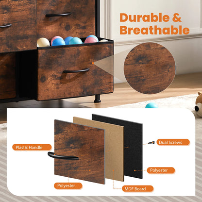 Dresser For Bedroom With 9 Fabric Storage Drawers, Tall Chest Organizer