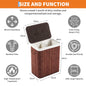 Bamboo Laundry Hamper, Large 106L with Removable 4-Section Liner, Foldable
