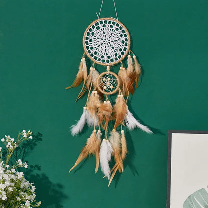 5-piece large Dream Catcher Set, handcrafted, Bohemian wall decoration